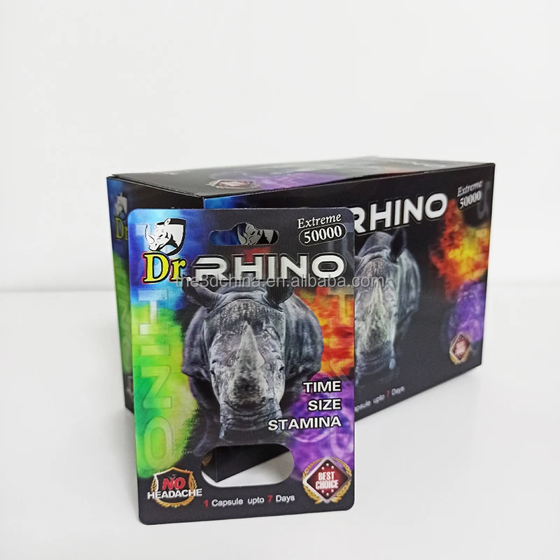 hot sale Rhino GREAT XL 3d Effect Sex Male Enhancement Rhino Pills Cards Packaging Box