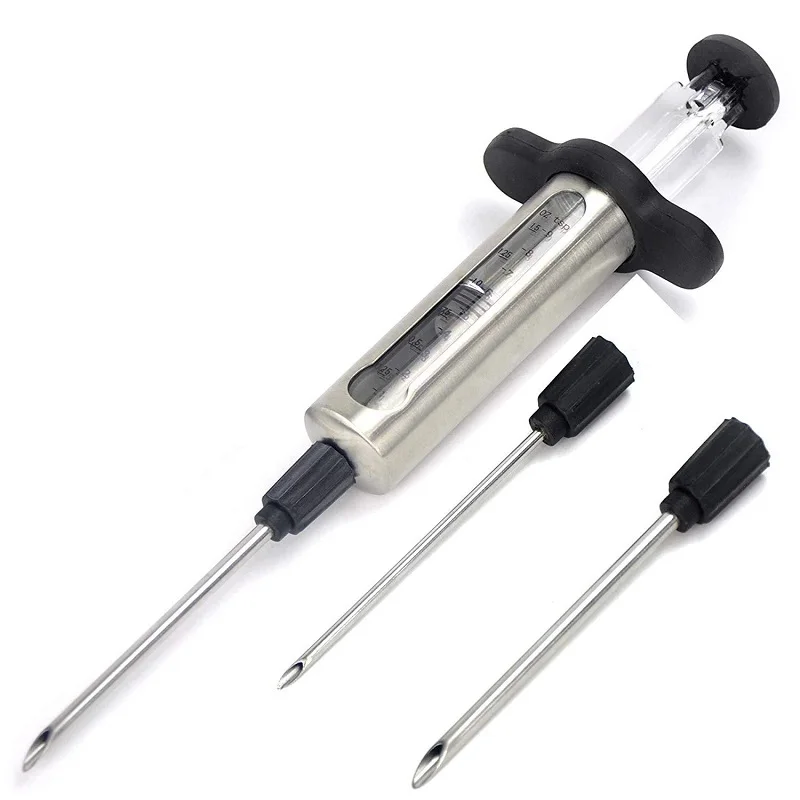 Large 304Stainless Steel Turkey BBQ Quick Meat Needle Sauces Flavor Marinade Injector Syringe