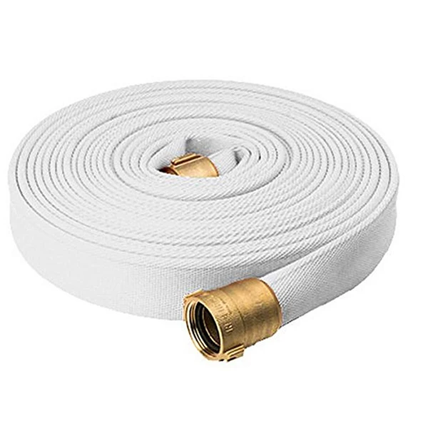 1inch 1.5 inch 2 inch 250 PSI white canvas fire fighting hose pipe Canvas Hose Pu/ Pvc/Sythetic Lined Fire Hose
