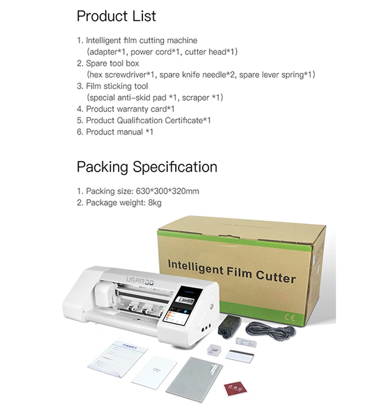 Unlimited codes Intelligent Mini Cutting Plotter Machine for Screen Protector UV Tpu Hydrogel Film Customize back Skin Sticker