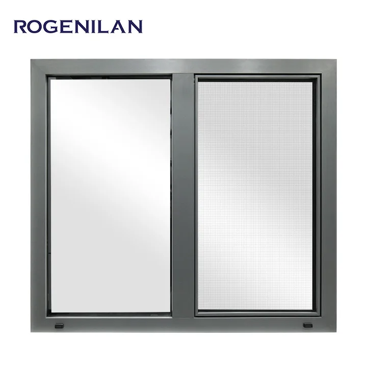 Rogenilan double sliding glass windows sliding large windows double leaf aluminium sliding windows