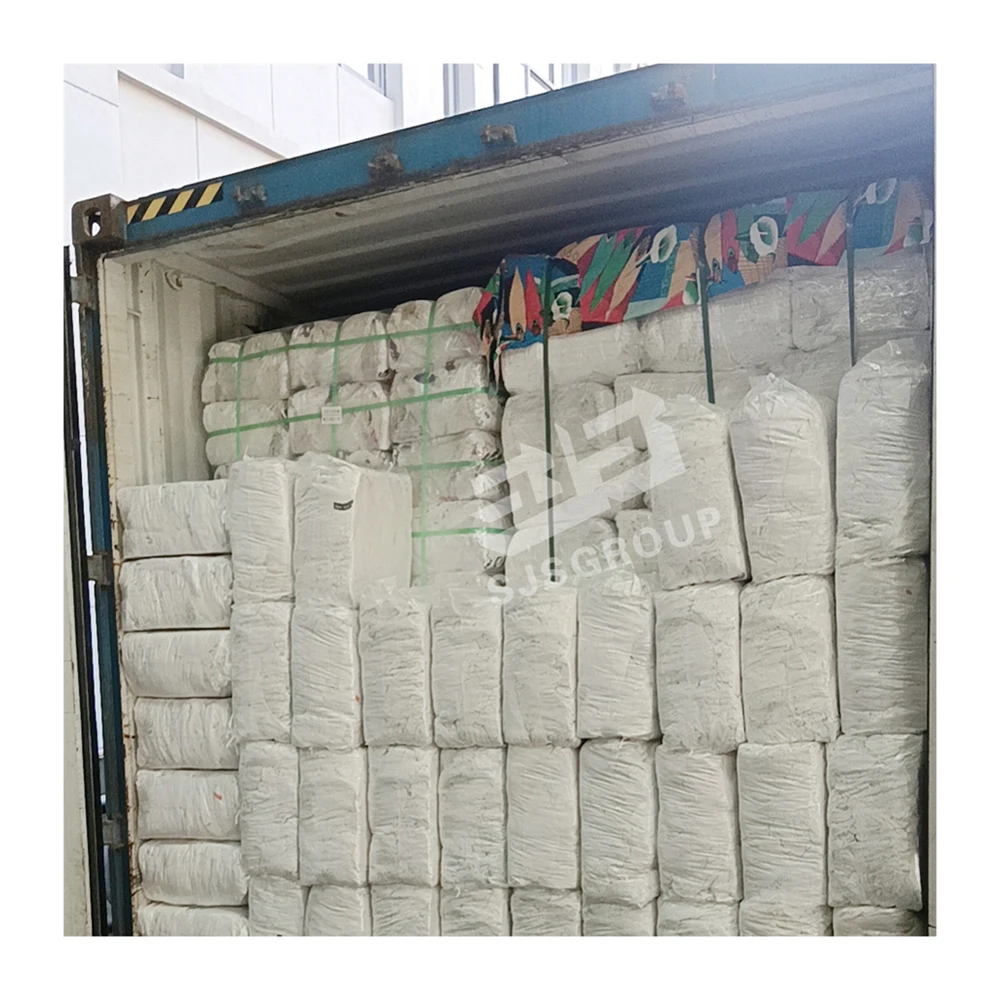 Industrial Cleaning Waste Cloth 5kg 10kg 20kg 25kg Bags of Rags Wiping Rags Cut Reused T-Shirt Industrial White Cotton Rags