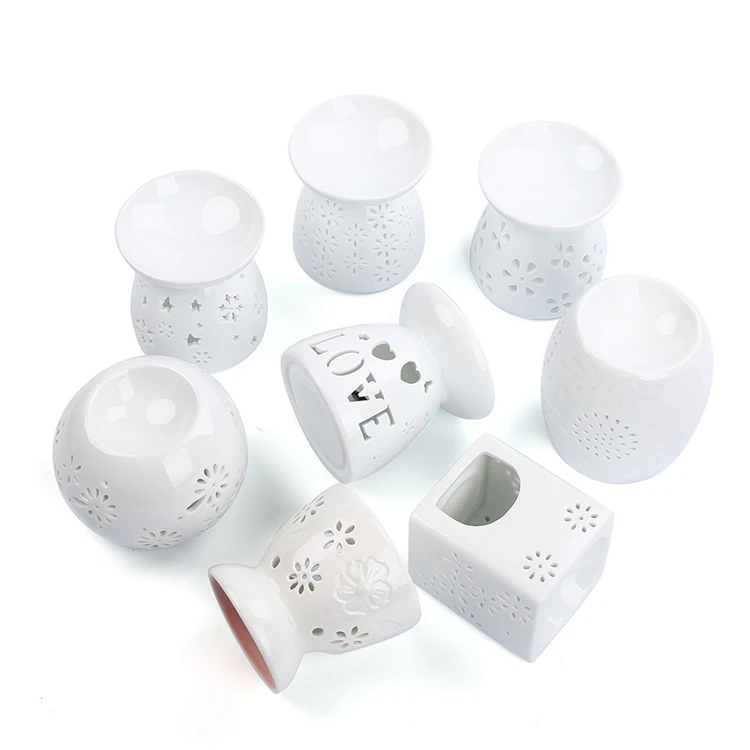 New Luxury Fragrance White Ceramic Tealight Candle Holder Burners For Essential Oil