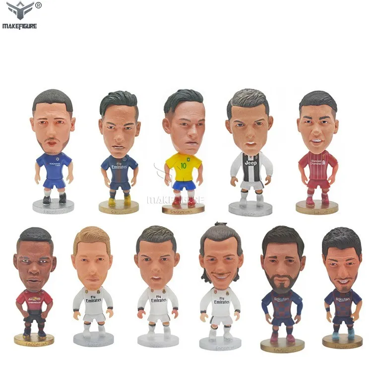 Custom Made 3inch PVC Soccer Player Figure Lifelike Football Celebrity 3D Mini Football Team Player Figure Toy