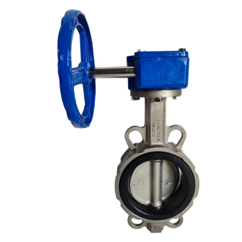 Handle Butterfly Valve Stainless Steel High Quality Chemical Industrial Water Treatment 304 Wafer Worm Gear Butterfly Valve