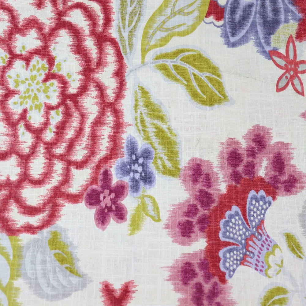 Digital Printing 282gsm Custom 45% Linen 55% Cotton Upholstery Slub Fabric For Curtain