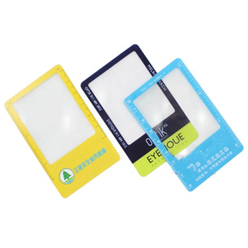 Customized Artwork Design Credit Card Size PVC Card Magnifier Business Card Promotional Gift Magnifying