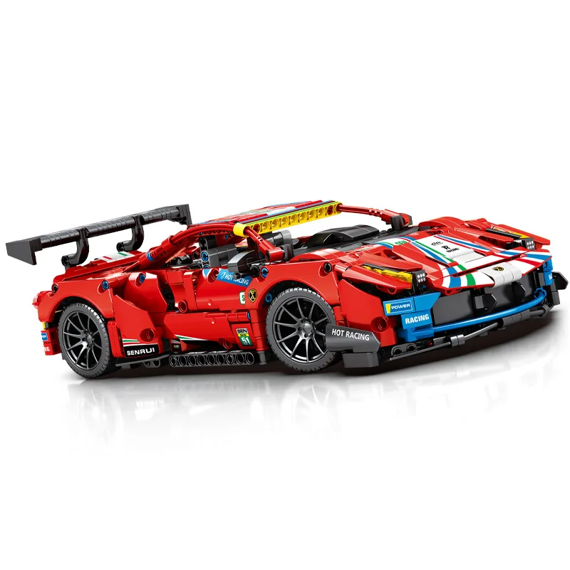 Sembo 701950 техническая Модель гоночного автомобиля MOC 1:14 красный знаменитый 488 GTE скоростной Спорт Конструктор из АБС-пластика игрушки кирпич