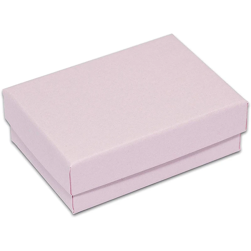 caja de joyeria Cotton Filled Cardboard Paper Jewelry Box Gift Case Pink