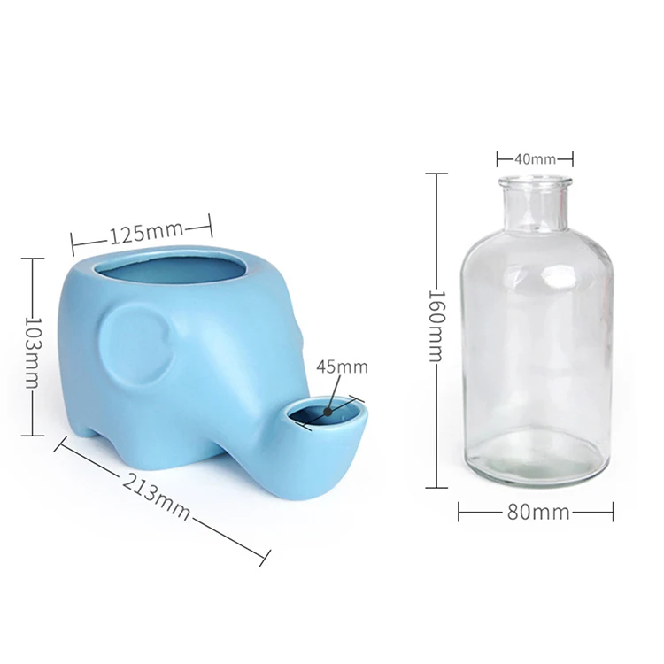 Ceramic Elephant Shape Pet Cat Puppy Water Feeder Dispenser No Spill Pet Drinking Fountain