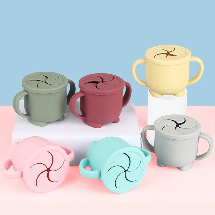 2021 snack cups jelly colors food grade baby silicone snack cup for kids feeding supplies