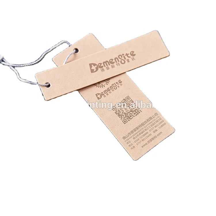 Custom Recycled Brown Kraft Paper Cloth Tag Kraft Paper Garment Hang Tag Kraft Paper Jeans Hang Tag With String