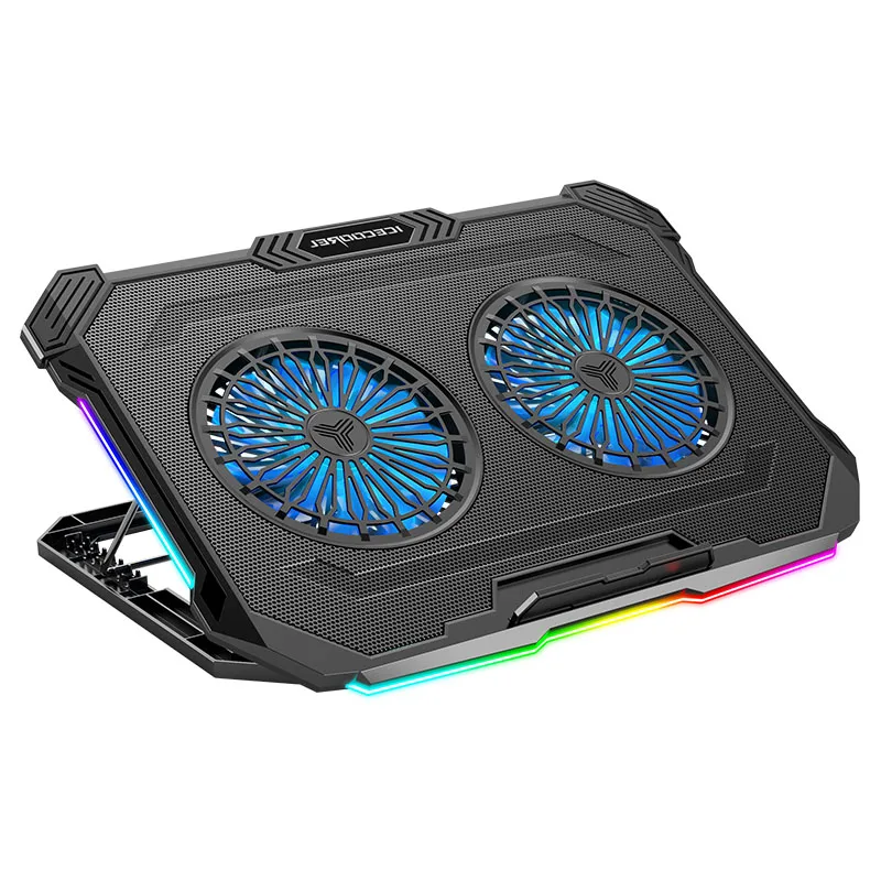 Laptop Stand Cooler Laptop Cooling Pad 2 USB Port Air-cooled Double Fans 1800+/-10%RPM Plastic 415*293*26.5mm