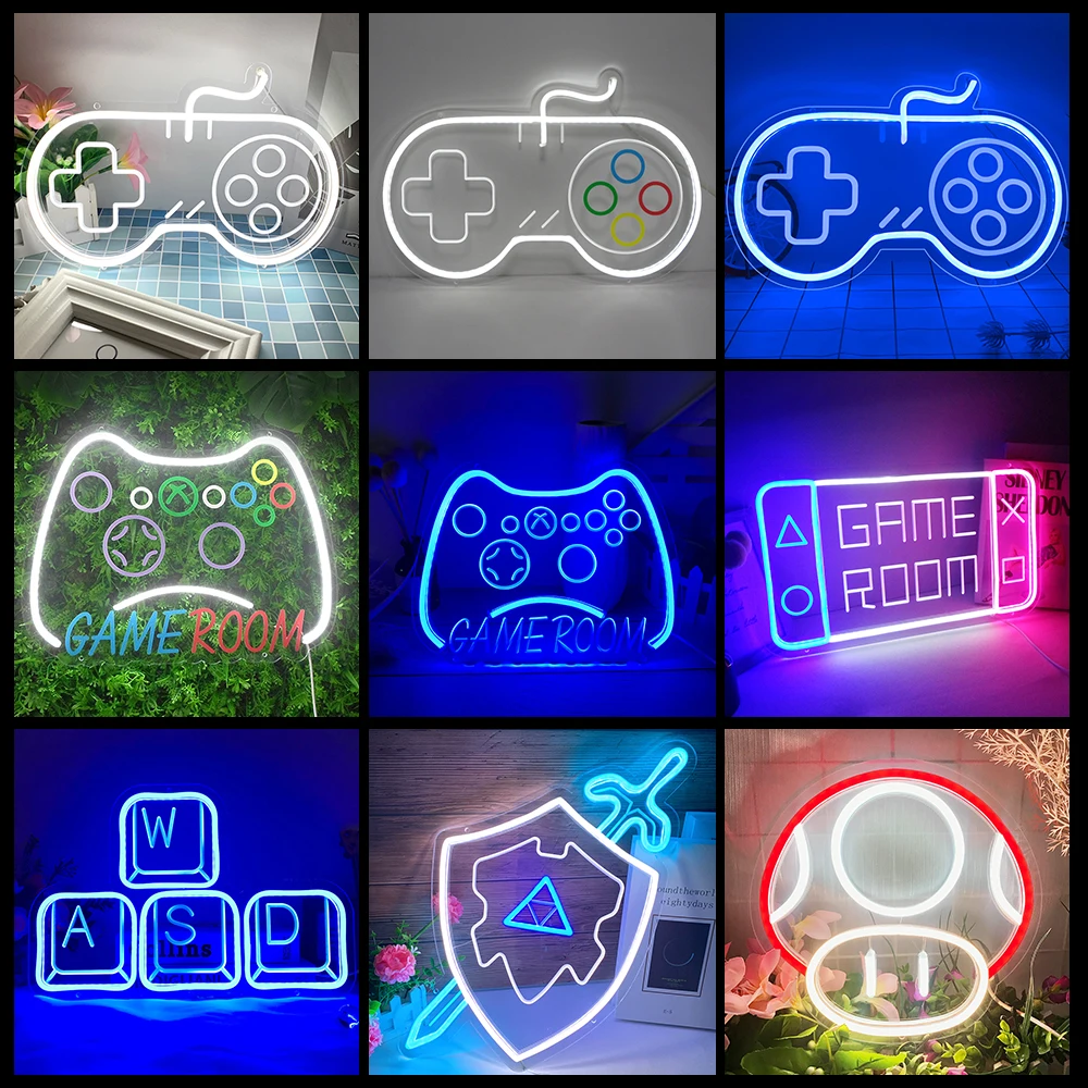 DIVATLA Factory Direct Sales Game Neon Sign Gamepad Shape LED Neon Signs for Gamer Room Wall Bedroom Decor