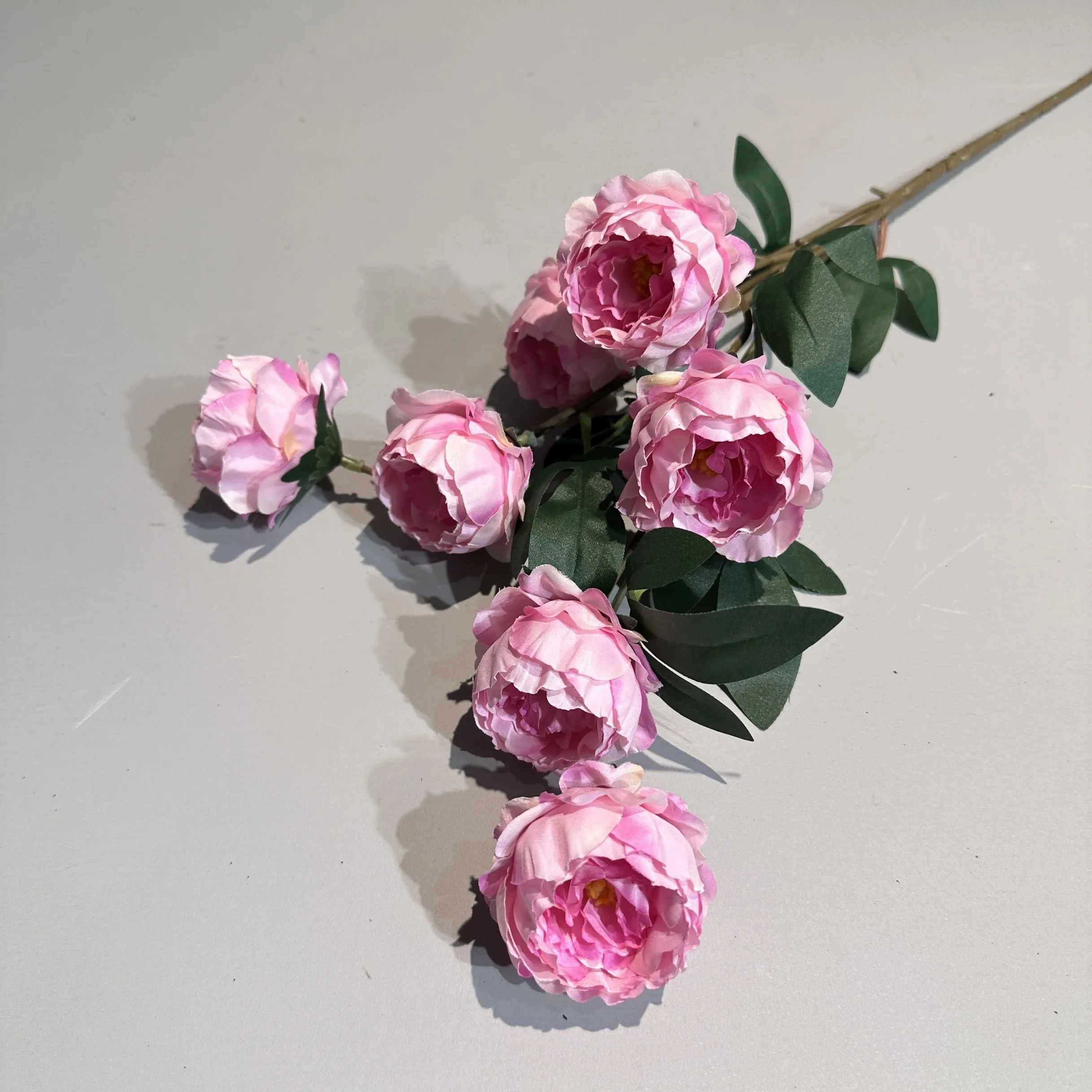 Hot Seller Artificial 7 Heads Silk Mini Peony Flower long stem Bouquet Wedding home Decoration Flowers