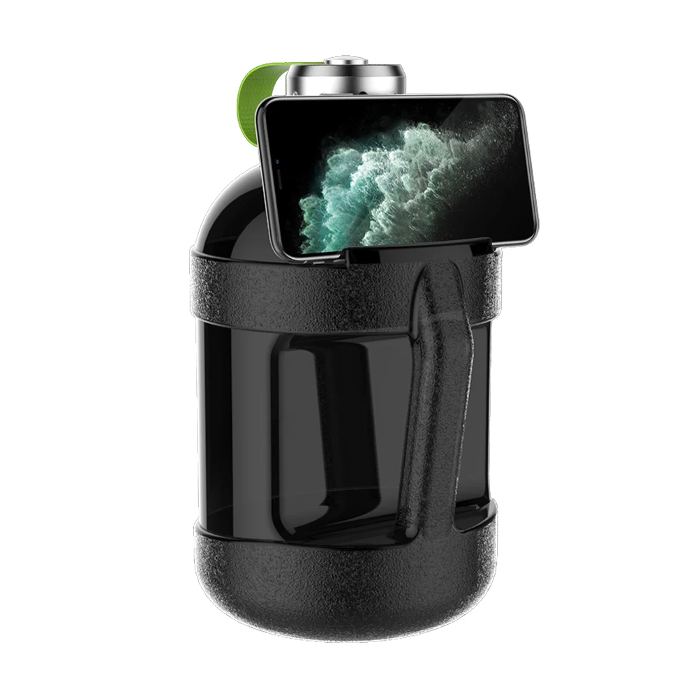 Gallon water jug BPA FREE large portable 2.2L easy carry handle GYM plastic gallon water jug bottle with mobile phone holder
