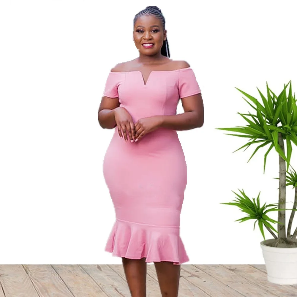 Sexy Women Dresses Elegant Pencil Off Shoulder Party The Tail Midi Pencil Women Dress