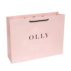 Customized Luxury Black Crafted Shopping Craft Gift Clothing Packaging Paper Bags