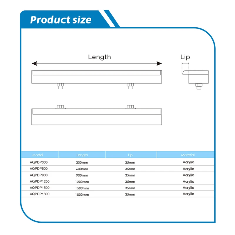 Transparent Acrylic Pool Waterfall Spillway with Pipe Connector Kits for Sheer Descent Indoor/Outdoor Decorative