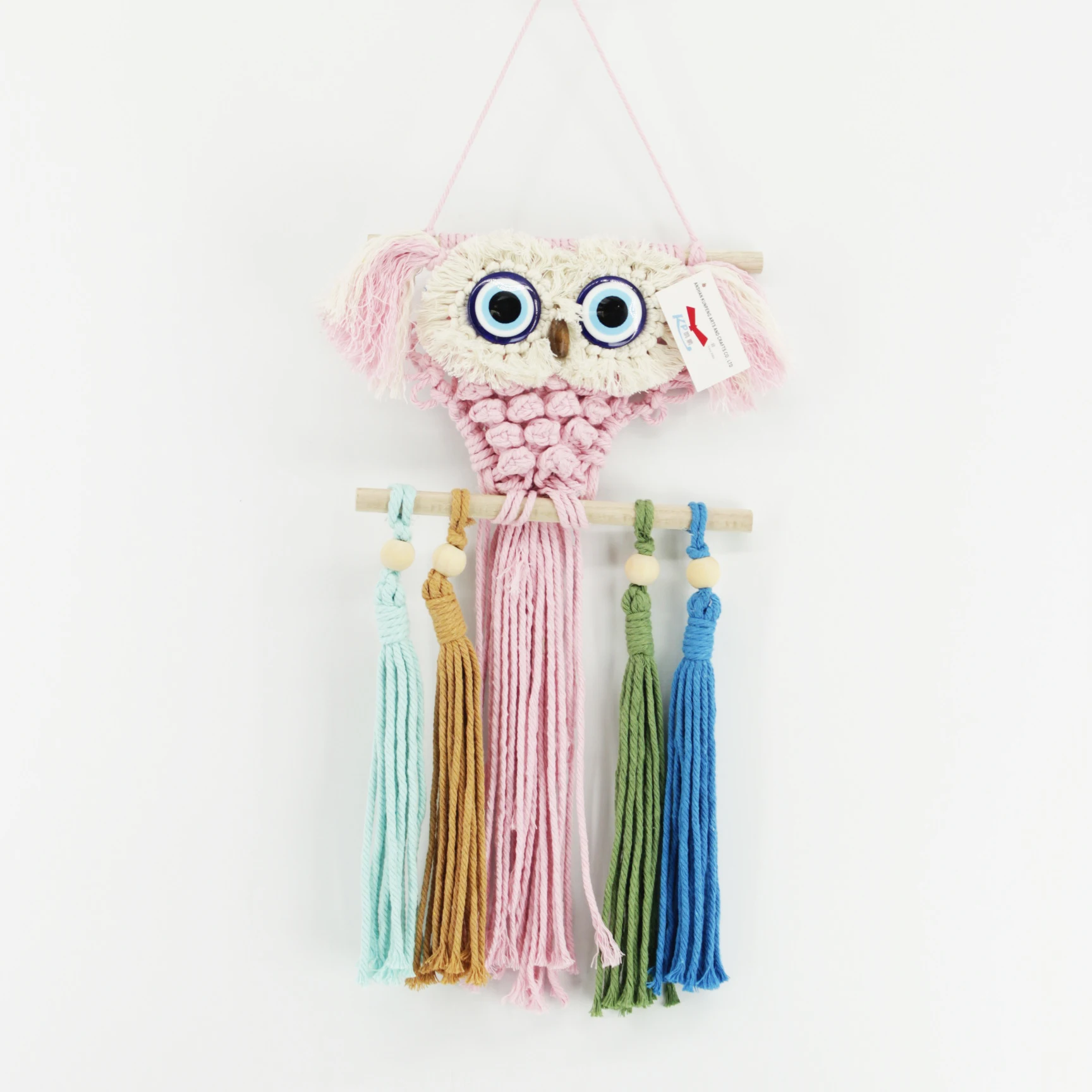 Colourful Beautiful Owl Tapestry Craft Bedroom Wall Decor Macrame Hand Woven Gift