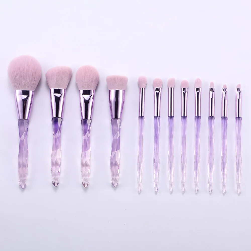 Custom Label Sparkly 13 Pcs  Foundation Eyeshadow Bling Makeup Brushes Set Cosmetic Make Up Brushes Tools Kit