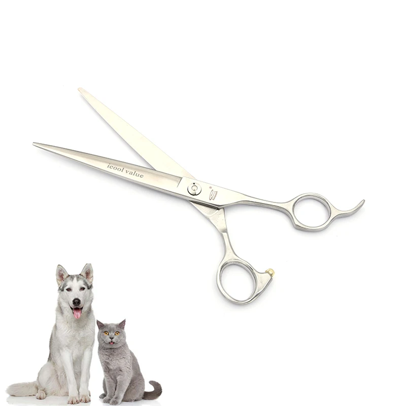 Customized logo 7.0 Inch straight japanese professional dog pet grooming scissors