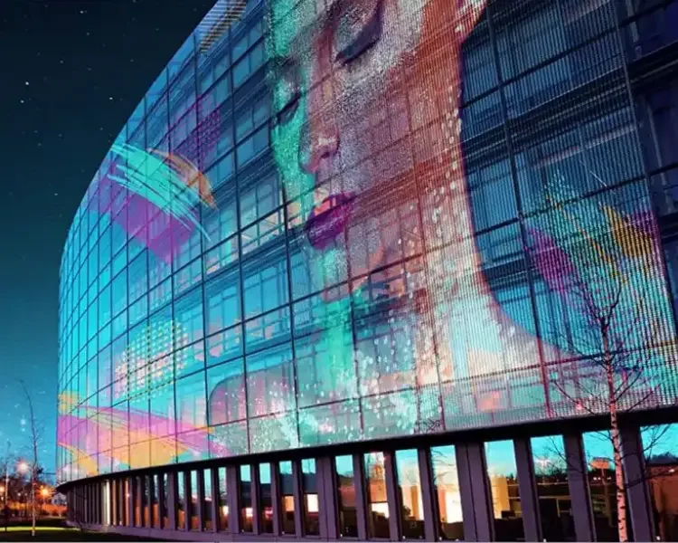 High brightness waterproof LED P8 restaurant, jewelry mall commercial street photoelectric glass screen display window