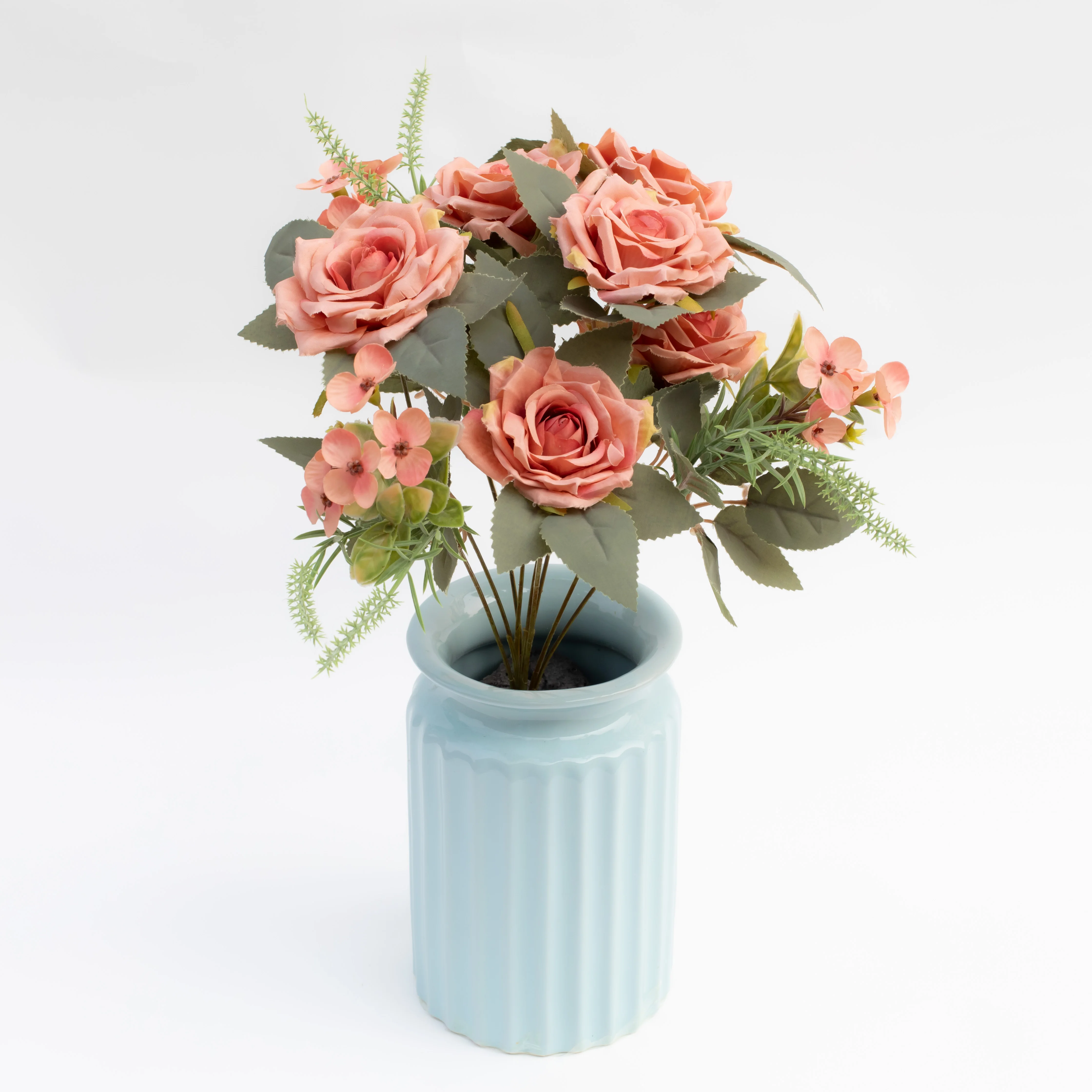 Manufacturers wholesale 9 heads silk roses bouquet multi colors for wedding decoration artificial flowers decoration