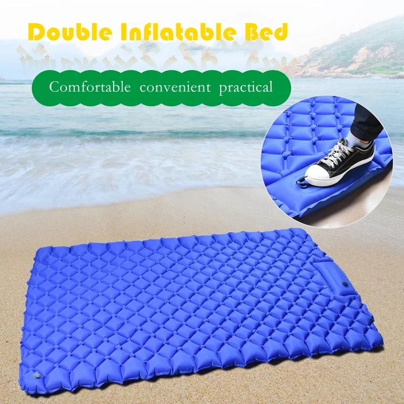 Wholesaling Foot Pump Type Double Inflatable Mattress For Camping Tent Mattress Inflatable Portable Self Inflating Camping Mat