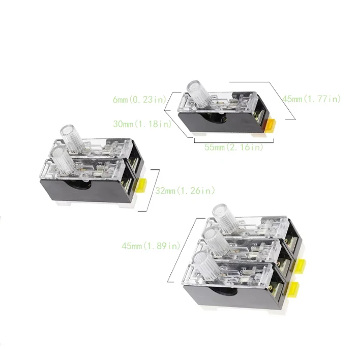 6X30mm 220V Glass Fuse Holder FS-101 FS-102 FS-103 Din Rail Mount Single Pole 6*30 Fuse Casing 1A ~ 20A