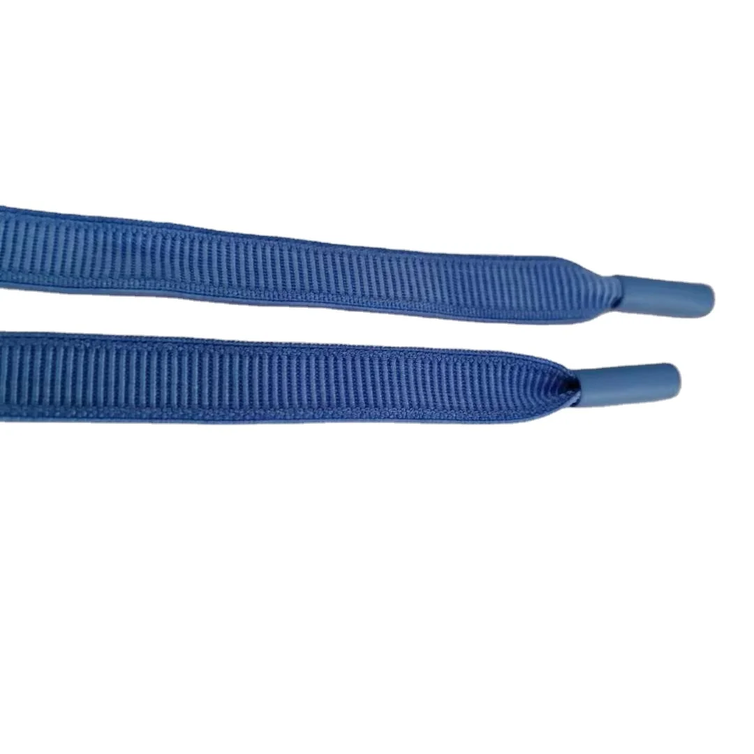 10mm flat polyester elastic drawstring cord with mental tips for hoodies/pants/shoelace/shorts