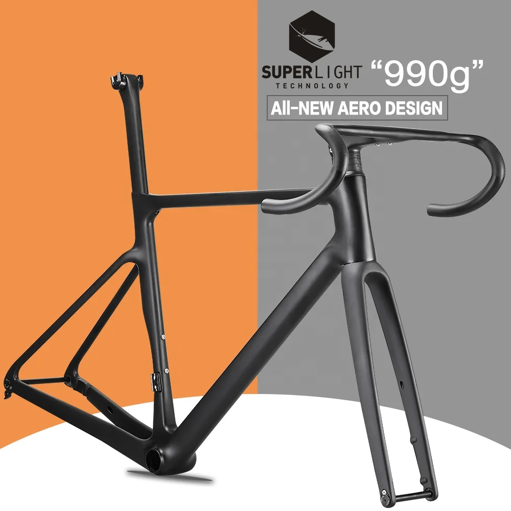 Airwolf Carbon Fiber All Internal Cable Bike Frame Full Toray Climbing Bicycle Frame 38C Max Tire Cyclocross Aero Disc Roadframe