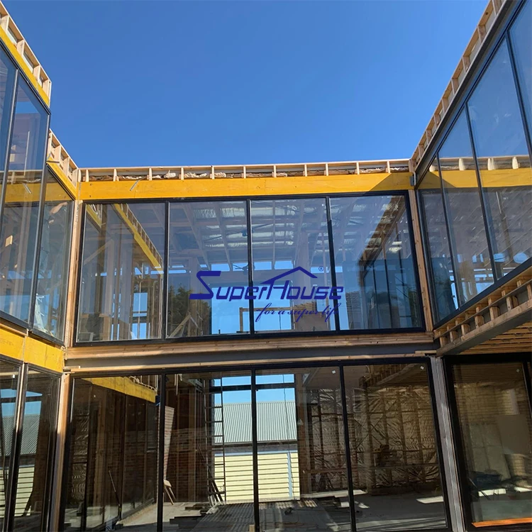 ASTM Basic hurricane proof impact approval outside system protect laminated glass aluminum stack 3 track sliding door