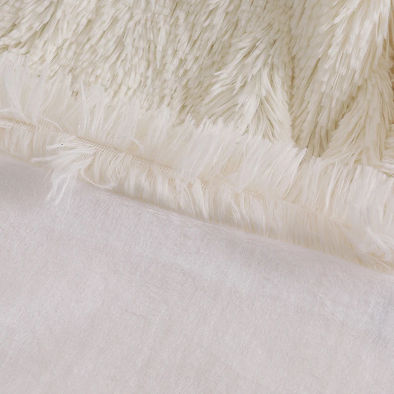 IDOTEX Super Soft Faux Fur Elegant Cozy With Fluffy Throw Blanket Bed Long Shaggy Warm Bedding Sheet
