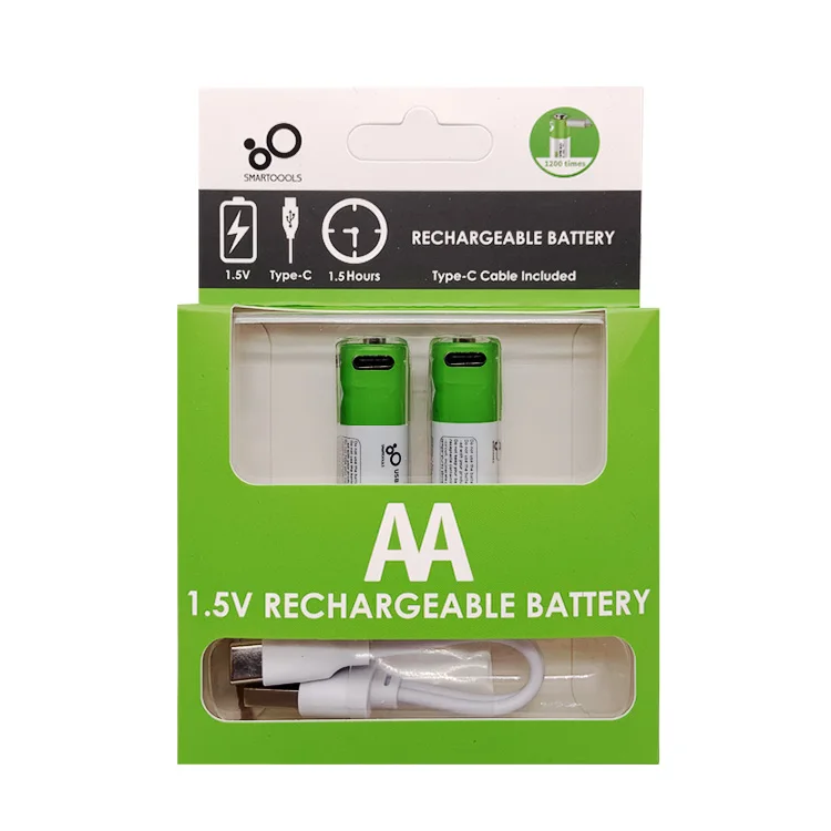 Smartoools Кабель с разъемом типа C USB Перезаряжаемый порт АА батареи не R6p AA 2600mWh Sum-3 1 5 V марганцево-Цинковый сухой элемент для фонарика