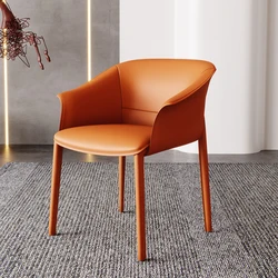 Modern luxury italian european designer style Saddle Leather Upholstery Hotel Home kitchen Dining Room Arm Chair Wholesale