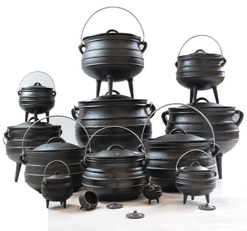 Different Size Outdoor Camping cooking Pot South Africa 3 Leg Cast Iron Pot Cast iron Potjie Pot with Three Legs Cauldron