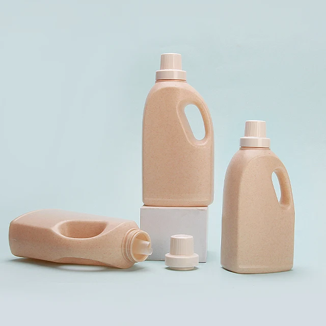 Eco Friendly Shampoo Bottle Biodegradable Wheat Straw Plastic Bottle Liquid Packaging 1000ml