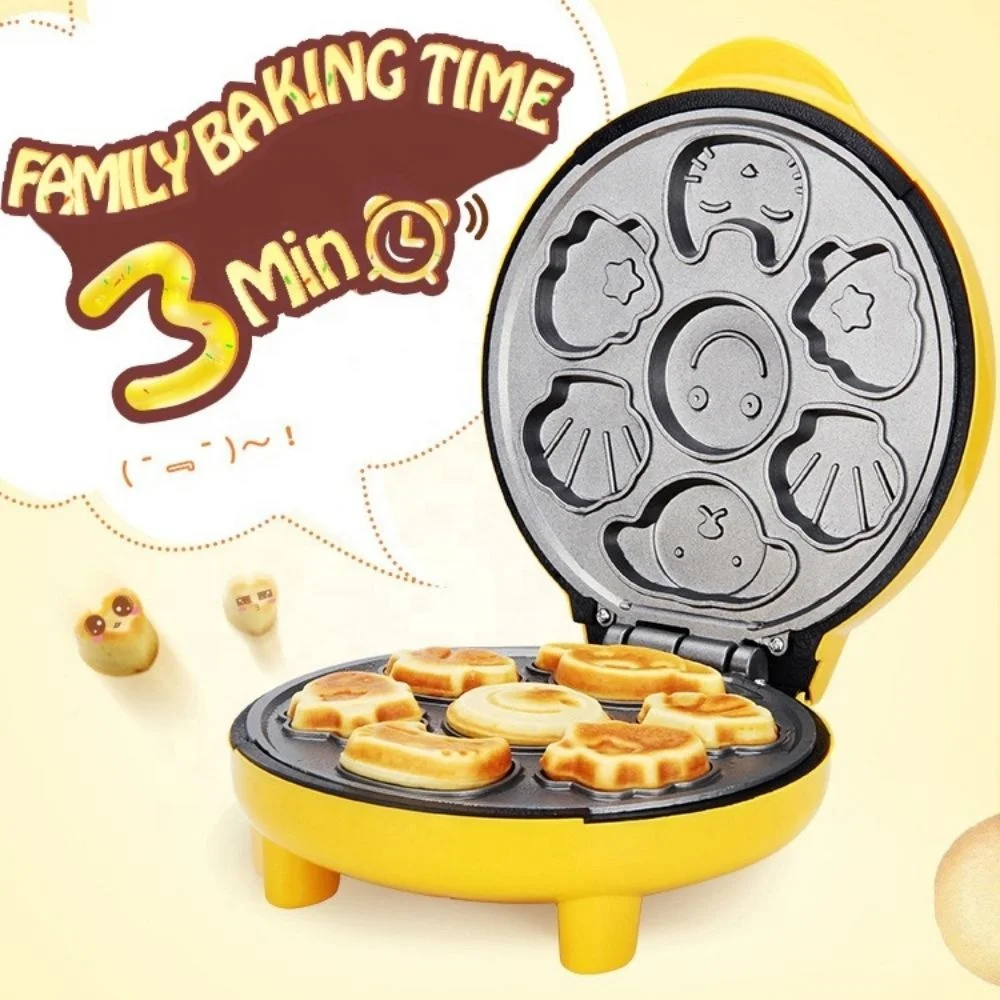 Cartoon Automatic Cake Baking Machine Small Toaster Double Heating Portable Breakfast Baking Maker