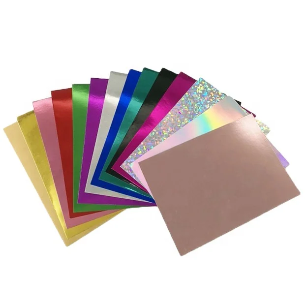 Hot best selling metallic paper holographic A4 cardstock mirror foil metallic cardboard paper