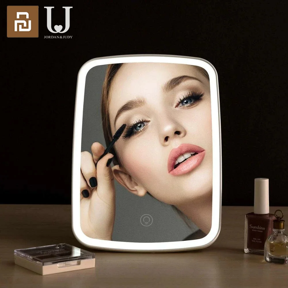 Original Jordan&Judy Xiaomi Led Cosmetic Mirror with Touch Switch Control Smart Portable Dormitory Desktop Mirror