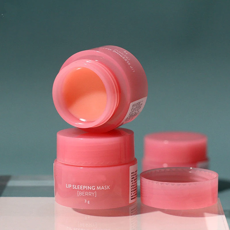 New OEM Korean 3g Lip Sleeping Mask Repairing Lip Lines Whitening Hydrating Maintenance Cute Pink Lip Balm Nourishing Care Cream