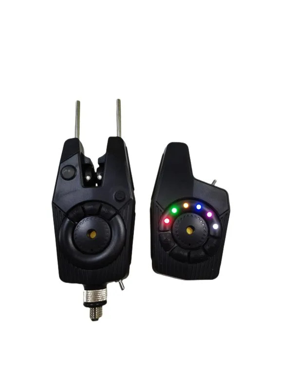 6 LED Indicators With Snag Ears Waterproof JZH-RF1688  Black Single Fishing Bite Alarm Can Pair With Receiver