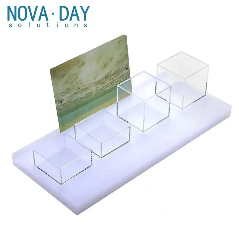 Novaday Wholesale Customized Clear Plastic Wedding Acrylic Candy Cube Box Display For Gift