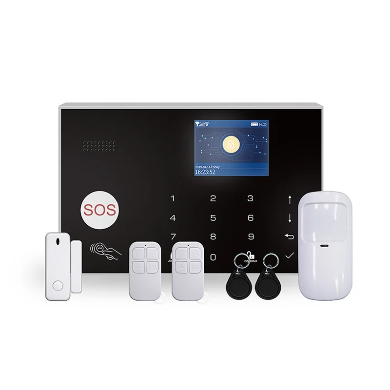 Tuya Smart WIFI 3G/4G GSM Wired Wireless Home Security Alarm System with Google Alexa IP Camera for Home Burglar