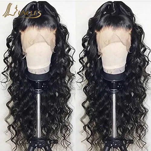 
13x6/4 brazilian loose deep wave curls invisible hd full lace human hair wig 30 inch 30