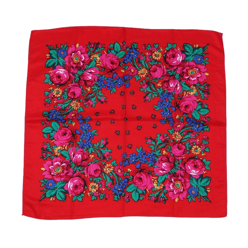 Классический дизайн Лидер продаж Женский мусульманский квадратный хлопковый хиджаб с цветочным принтом 100% хлопок головной