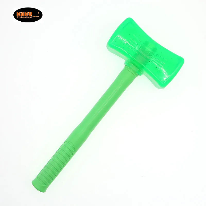 KAKU 2023 Professional Grade Green Handle Rubber Mallet 450g Round Head Rubber Hammer For Home