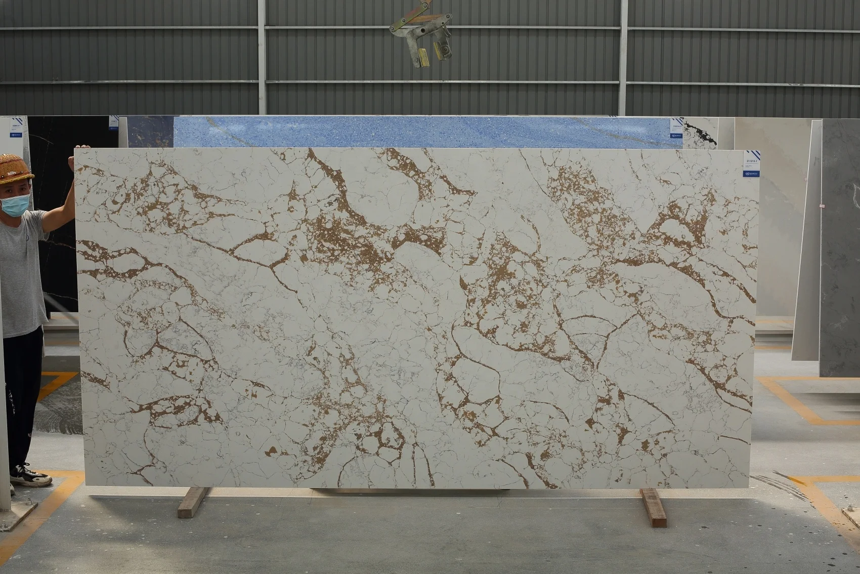 PXQZ211212-1 White Quartz Stone Kitchen Countertops Slab Quartz Plate
