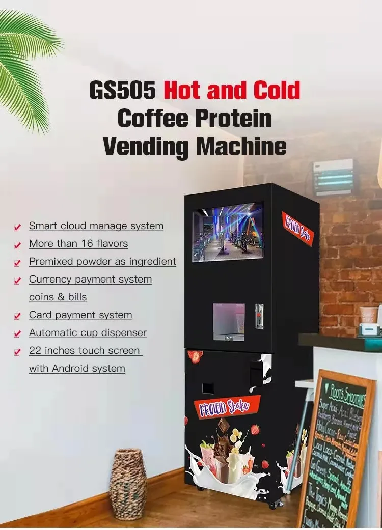 High quality Bill Credit Card Payment Vending Machine HOT SALE Advertising Automatic protein shake vending machine